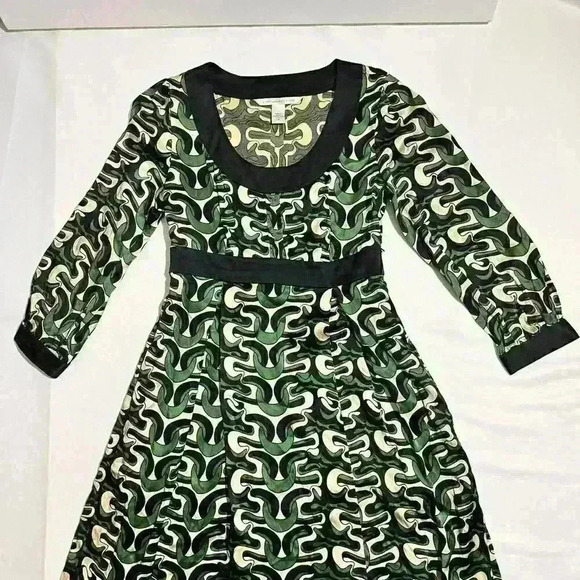 Vintage Diane Von Furstenberg Steffi Chain Link Silk Evening Empire Dress Size 2 - Picture 16 of 16